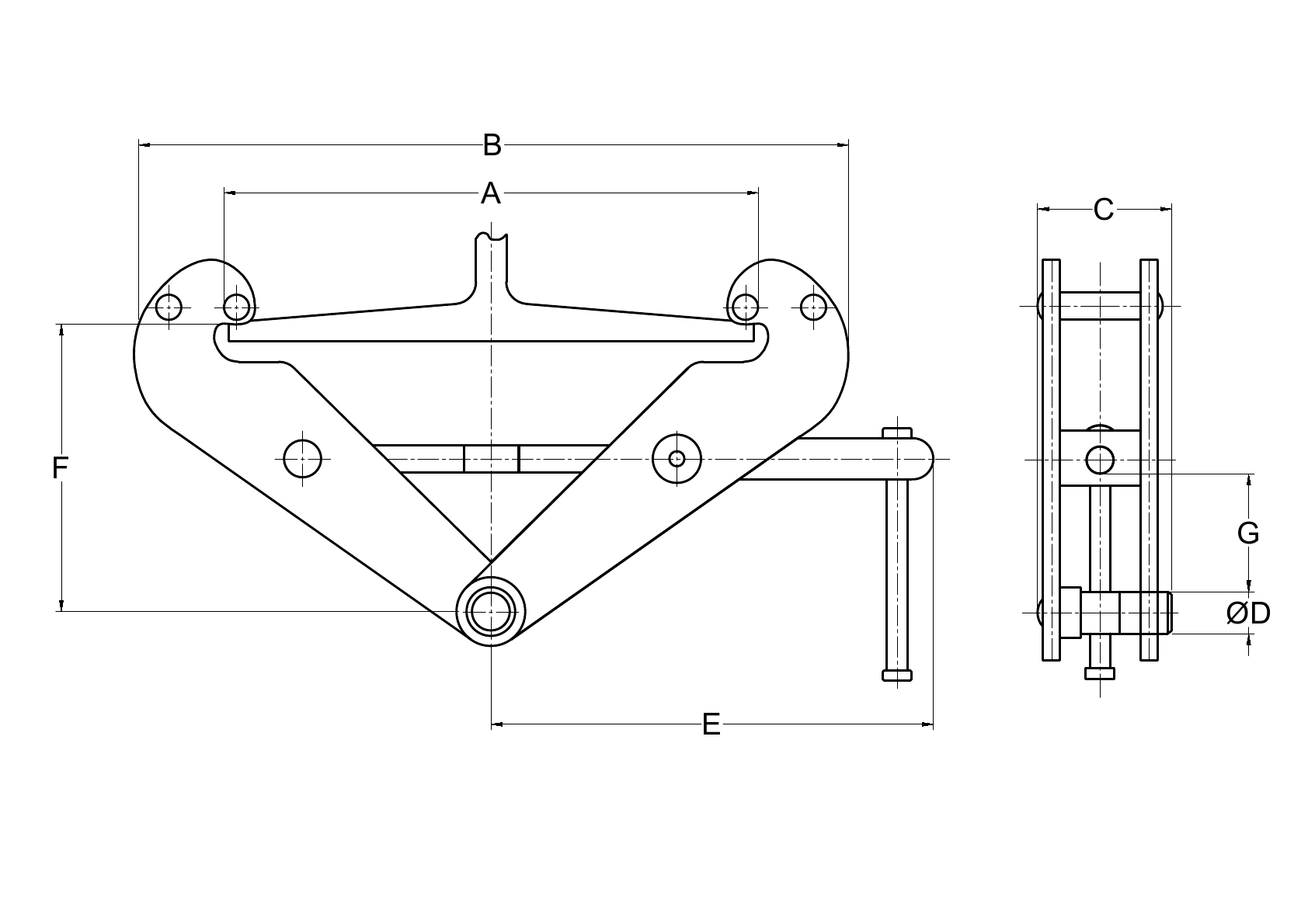 Závěsné zařízení ZZ-CHS 030 s nosností 3000 kg a rozsahem 80-320 mm