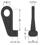 Hák kontajnerový CCHÜL 12 500 kg levý