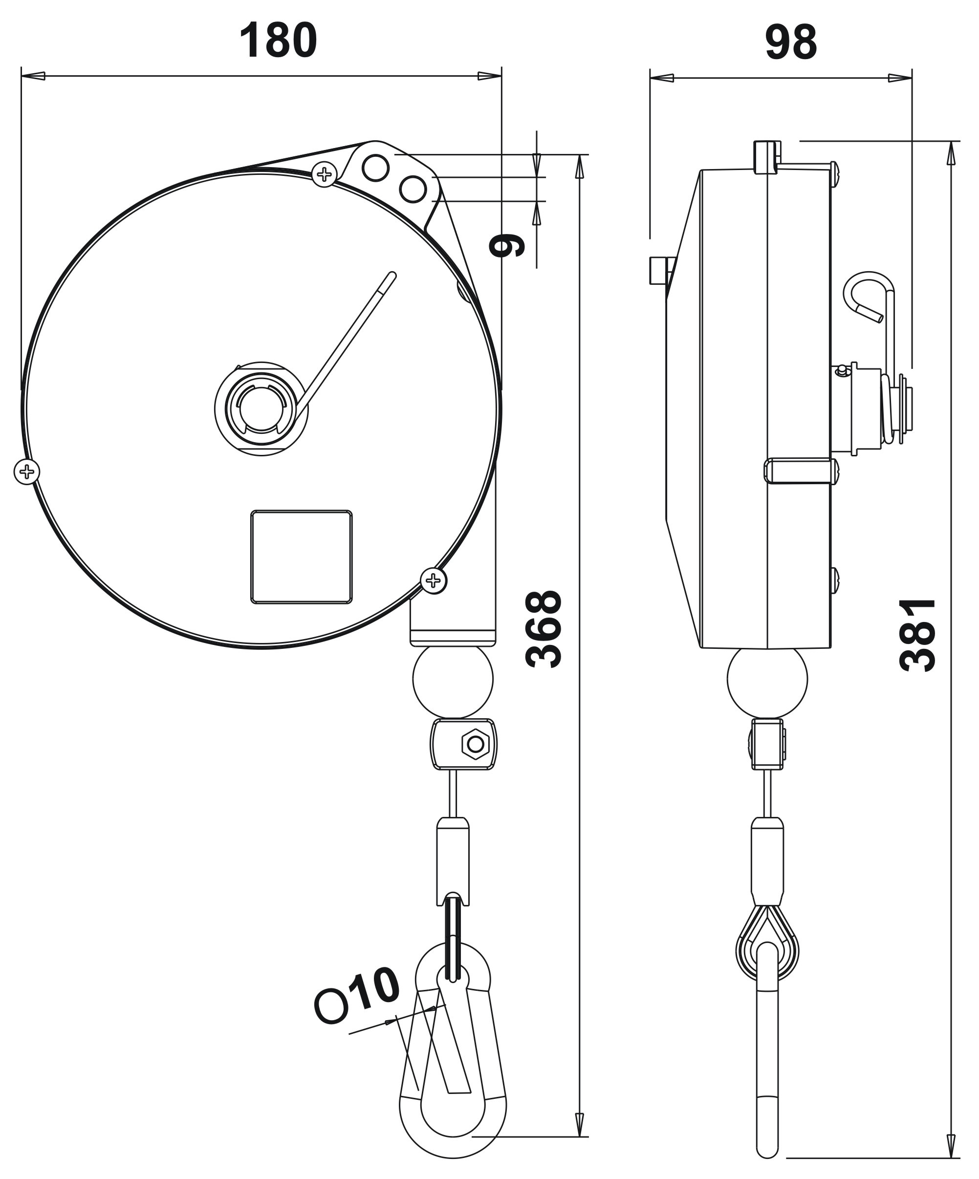 Balancer ruční lanový MCB9349 nosnost 8-10 kg/délka lana 2,5 m