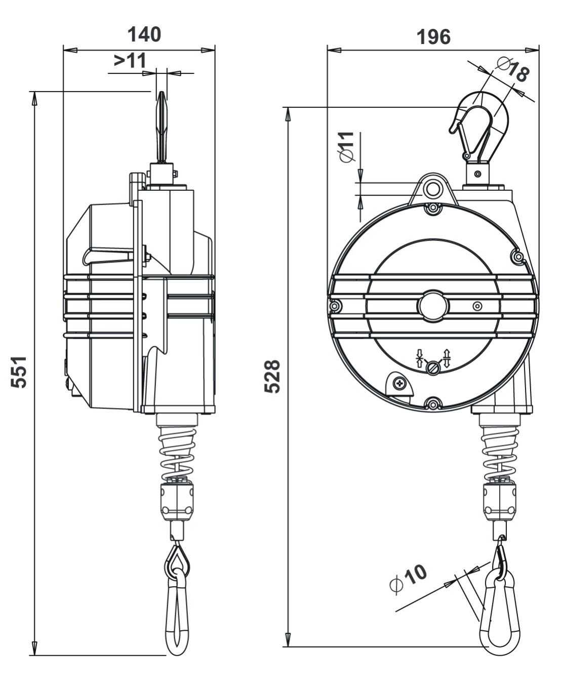 Balancer ruční lanový MCB9359 nosnost 22-25 kg/délka lana 2 m
