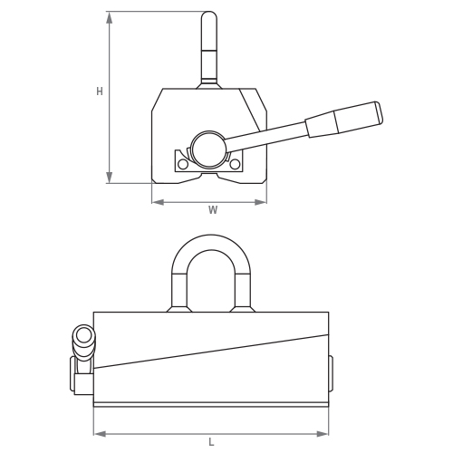 Magnet permanentní břemenový NEOL600 nosnost 600/300 kg