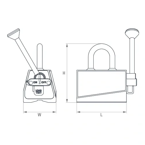 Magnet permanentní břemenový REVO300 nosnost 300/150 kg