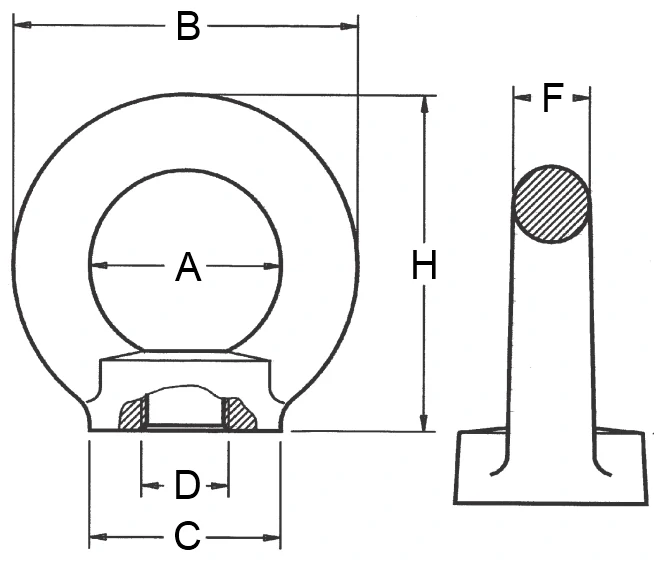 Matice s okem RM42 M42 nosnost 6300 kg