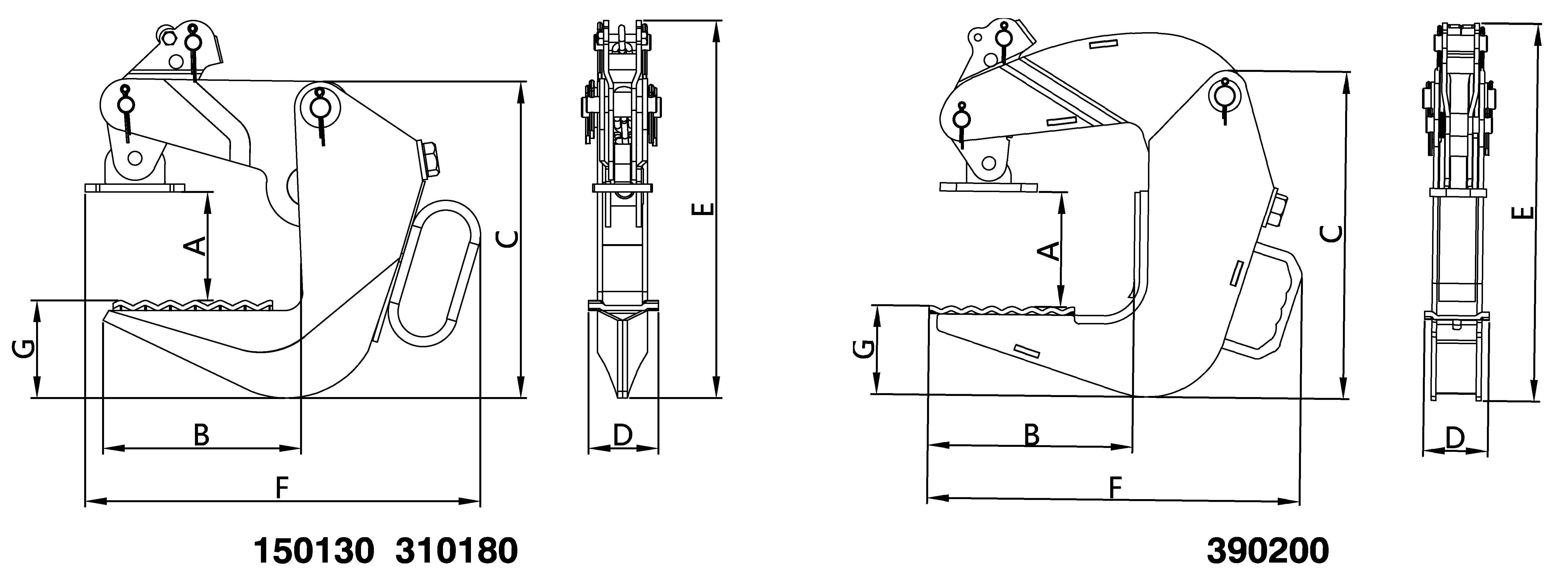 Svěrka na skruže MBSRG150130 - nosnost 1500kg/rozsah 0-130mm