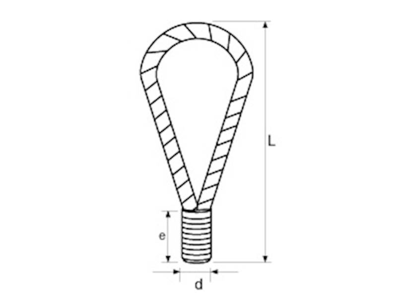Lanový závěs oko+šroub závit M14/0,8T